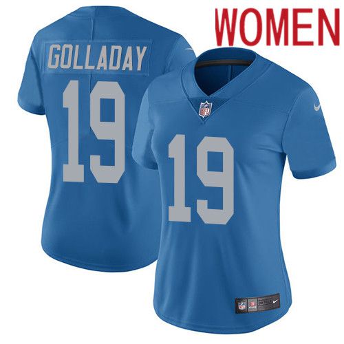 Women Detroit Lions 19 Kenny Golladay Nike Blue Alternate Vapor Limited NFL Jersey